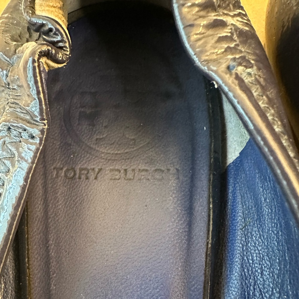 Tory Burch Reva Blue Leather Ballerina Flats Size: 9 - Picture 5 of 11